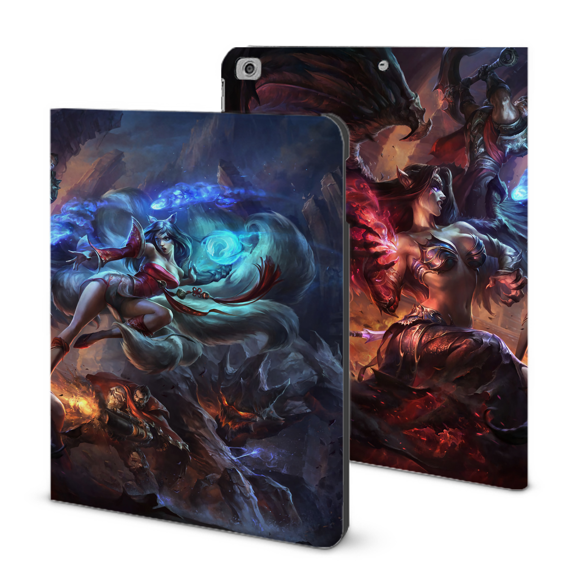 （画像用） リーグ・オブ・レジェンド League of Legends LOL IPad ケース ブック型 PUレザー TPU 耐衝撃 軽量 薄型 ペン収納なし 全面保護 IPad 各モデル対応